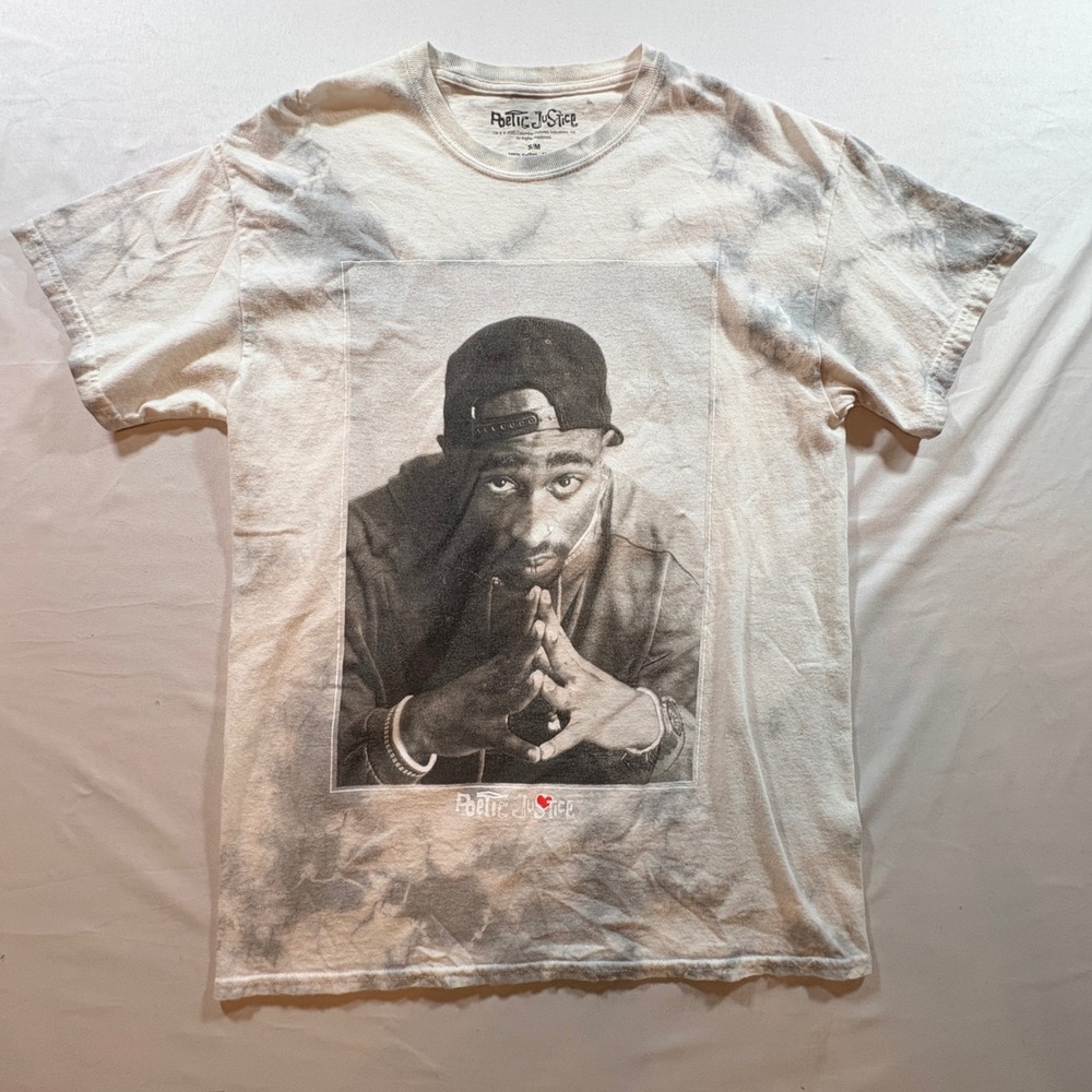 Poetic Justice Tupac Shakur Graphic T-Shirt Unisex S/M Tie Dye Cotton Streetwear